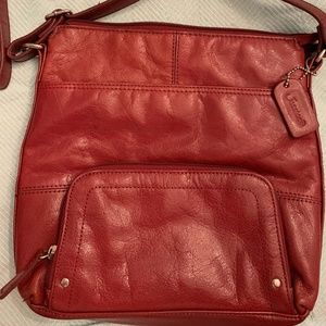 Jessica Red Leather Crossbody Bag